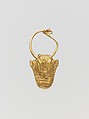 Gold pendant in the form of a bull's head, Gold, Cypriot
