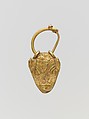 Gold pendant in the form of a bull's head, Gold, Cypriot