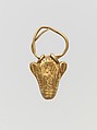 Gold pendant in the form of a bull's head, Gold, Cypriot