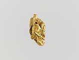 Gold pendant in the form of a bull's head, Gold, Cypriot
