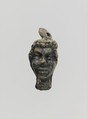 Glass pendant in the shape of a Black African’s head, Glass, Greek, Eastern Mediterranean