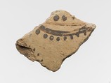Terracotta vessel fragment with floral or marine motif, Terracotta, Minoan