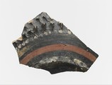 Terracotta fragment of a jug with polychrome decoration, Terracotta, Minoan