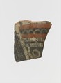 Terracotta fragment of a cup with spiral and bands, Terracotta, Minoan