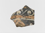 Terracotta rim of a cup with spirals and band, Terracotta, Minoan