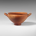 Terracotta skyphos (deep drinking cup), Terracotta, Greek, Euboean