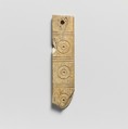 Bone plaque with a hole at one end, Ivory, Greek, Laconian