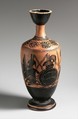 Terracotta lekythos (oil flask), Attributed to the Painter of Vatican G.49, Terracotta, Greek, Attic