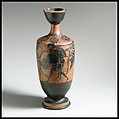Lekythos, Attributed to the Capodimonte Group, Terracotta, Greek, Attic