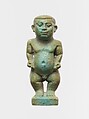 Faience amulet in the form of the dwarf god Pataikos, Faience, Egyptian, Ptolemaic