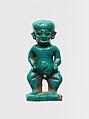 Faience amulet in the form of the dwarf god Pataikos, Faience, Egyptian