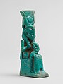 Faience amulet of Isis and Horus, Faience, Egyptian