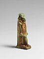 Faience amulet of a ram-headed Amun-re or Khnum, Faience, Egyptian
