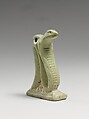 Faience amulet of a erect uraeus cobra, Faience, Egyptian
