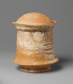 Terracotta pyxis (cosmetic box) with domed lid, Terracotta, Greek, Asia Minor