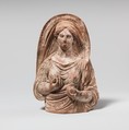 Terracotta mask of woman to hips, Terracotta, East Greek