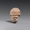 Terracotta head of a grotesque man, Terracotta, Greek