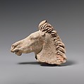 Terracotta horse's head, Terracotta, Greek, South Italian (?)