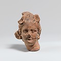 Terracotta female head, Terracotta, Greek