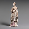 Terracotta statuette of a woman, Terracotta, Greek, South Italian, Tarentine