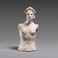 Terracotta bust of a woman, Terracotta, Greek, South Italian, Tarentine