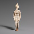 Terracotta statuette of a doll, Terracotta, Greek, South Italian, Tarentine