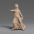 Terracotta statuette of a girl dancing, Terracotta, Greek, South Italian, Tarentine