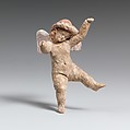 Terracotta statuette of Eros flying, Terracotta, Greek, South Italian, Tarentine