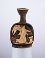 Terracotta squat lekythos, Carlsruhe Painter, Terracotta, Greek, Attic