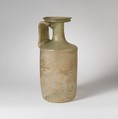 Glass cylindrical bottle, Glass, Roman