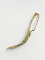 Gilt bronze strigil, Bronze, Gold, Roman