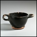 Terracotta skyphos (deep drinking cup), Terracotta, Greek, Attic