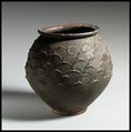 Terracotta jar with barbotine decoration, Terracotta, Roman