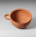 Terracotta hemispherical strainer, Terracotta, Lydian