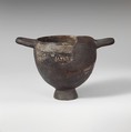Fragment of a terracotta skyphos (deep drinking cup), Terracotta, Lydian