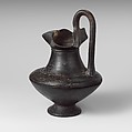 Terracotta oinochoe (jug), Terracotta, Etruscan