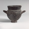 Terracotta drinking cup with two handles, Terracotta, Etruscan