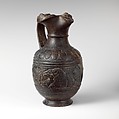 Terracotta oinochoe (jug), Terracotta, Etruscan
