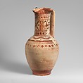 Terracotta oinochoe (jug), Cesnola Painter, Terracotta, Greek, Euboean