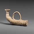 Terracotta vase in the shape of a horn, Terracotta, Cypriot
