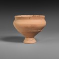 Terracotta kantharos (drinking cup with high handles), Terracotta, Greek, Attic