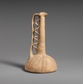 Terracotta conical lekythos-oinochoe (combination oil flask and jug), Terracotta, Greek, Attic