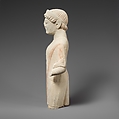 Limestone statuette of a beardless male votary with a diadem, Limestone, Cypriot