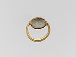 Gold ring with glass paste ring stone, Gold, glass paste, Greek or Cypriot