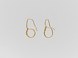 Gold earring with ring and hook, Gold, Roman