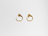 Gold earring with head of a bull, Gold, Greek