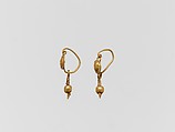Gold earring with disc and pendant, Gold, Roman