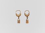 Gold earring with cage and ball pendant, Gold, Cypriot or Phoenician