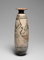 Terracotta alabastron (perfume vase), Related to the Group of the Paidikos Alabastra, Terracotta, Greek, Attic