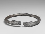 Pair of silver bracelets ending in snake's heads, Silver, Greek